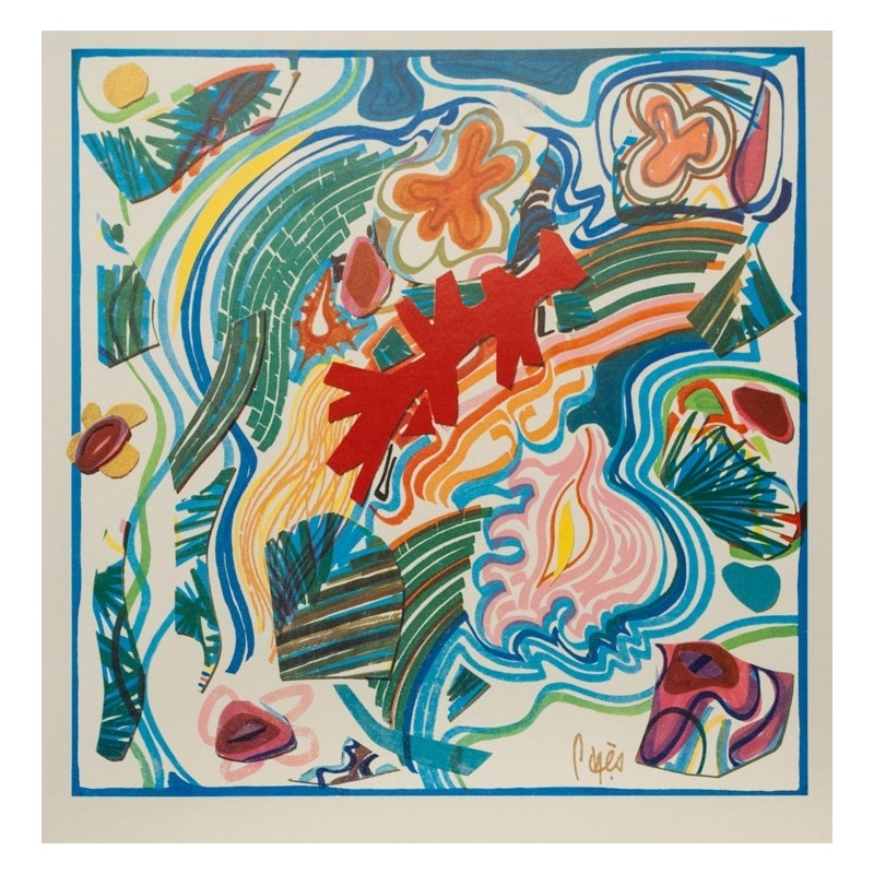 Affiche ancienne de voyage - Raymond Pagès - 1970 - Air France Tahiti - 99.5 par 63.5 cm - 2