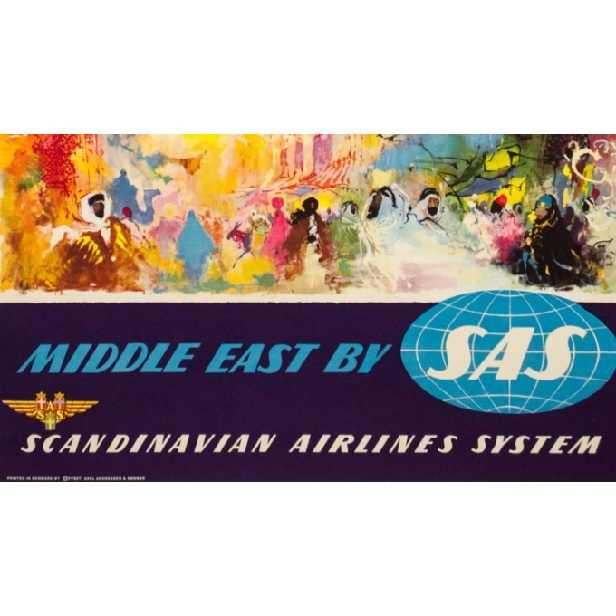 Affiche ancienne de voyage -  ON - 1950 - Middle East SAS - 101 par 61 cm - 3