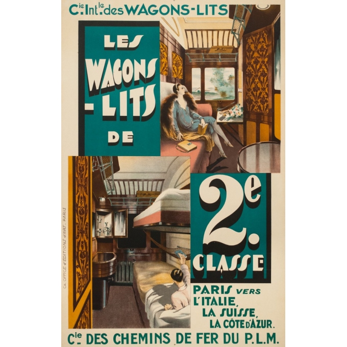 Affiche ancienne de voyage - Anonyme - Circa 1925 - Compagnie Internationale Des Wagons Lits - 101 par 65 cm