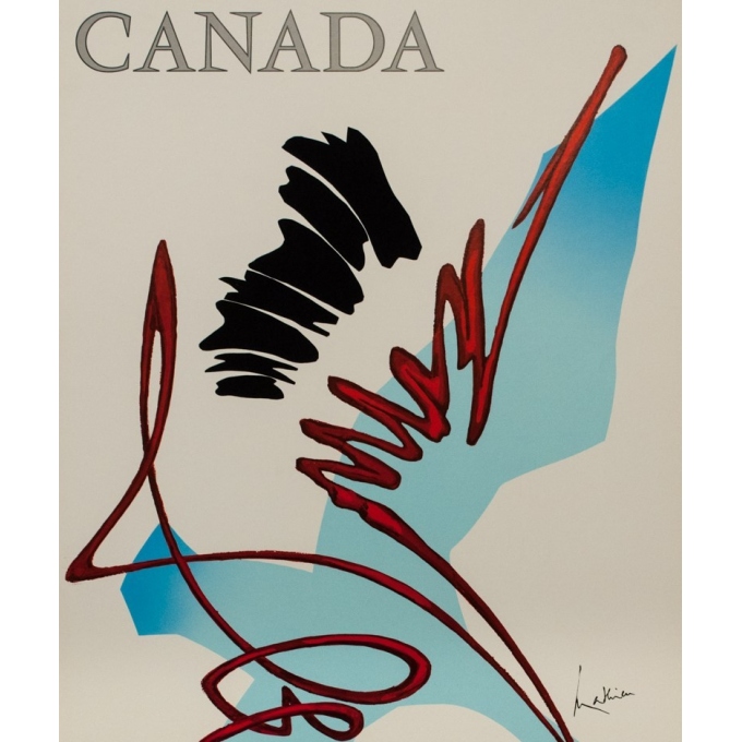 Affiche ancienne de voyage - Mathieu - 1968 - Air France Canada - 100 par 60 cm - 2