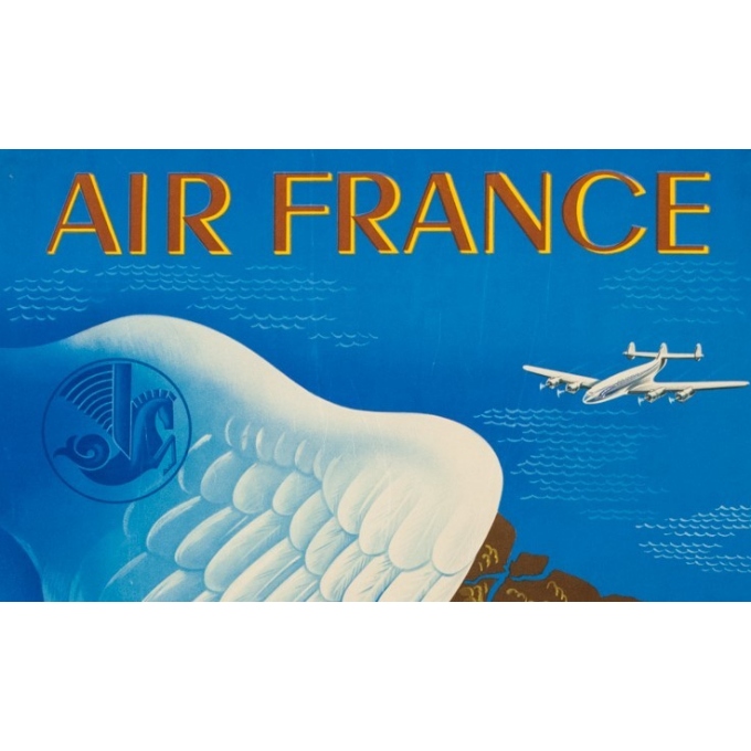 Vintage travel poster - Lucien Boucher - 1950 - Air France Amérique Du Sud - 39 by 24 inches - 2