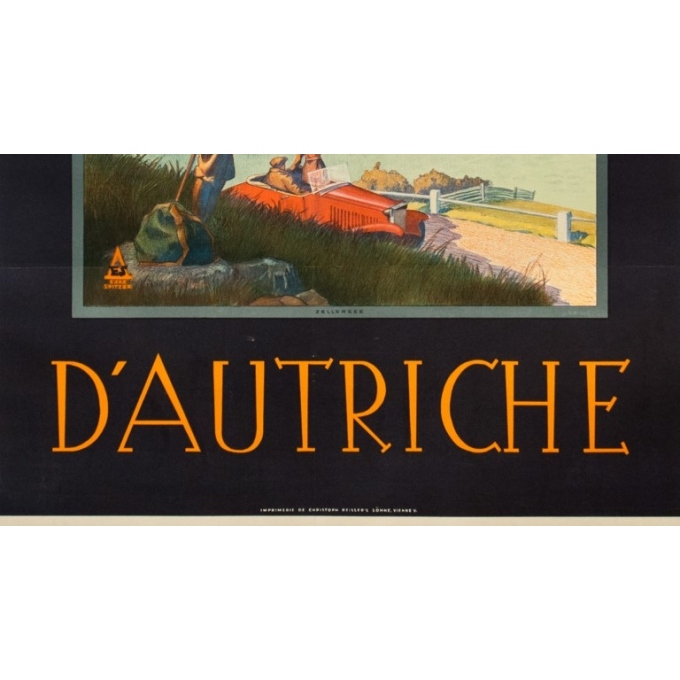 Vintage travel poster - Exax Sptizer - Circa 1935 - Chemin De Fer Fédéreaux D'Autriche Zellersee - 37.4 by 25.2 inches - 3 Vintage travel poster - Exax Sptizer - Circa 1935 - Chemin De Fer Fédéreaux D'Autriche Zellersee - 37.4 by 25.2 inches - 3