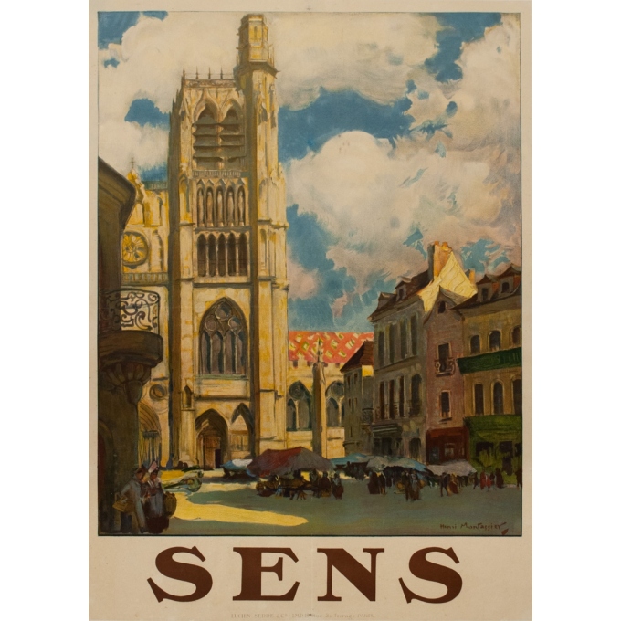 Vintage travel poster - Henri Montassier - Circa 1910 - Sens - 41.9 by 29.9 inches