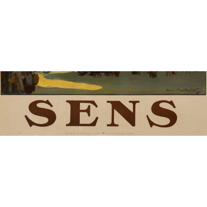 Vintage travel poster - Henri Montassier - Circa 1910 - Sens - 41.9 by 29.9 inches - 3