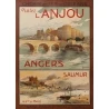 Affiche ancienne de voyage - A.Dubos - Circa 1910 - Visitez L'Anjou Angers Saumur - 107.5 par 75 cm