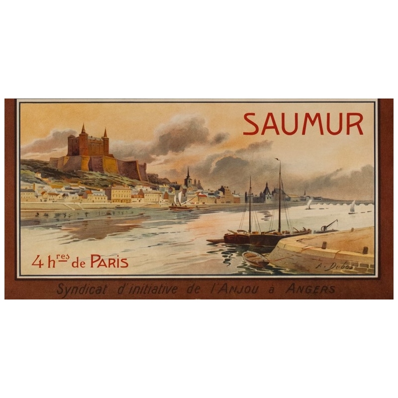 Vintage travel poster - A.Dubos - Circa 1910 - Visitez L'Anjou Angers Saumur - 42.3 by 29.5 inches - 3
