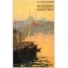 Affiche ancienne de voyage - G.Galland - Circa 1925 - En Méditerranée Par Les Messagerie Maritimes Istanbul - 100.5 par 62 cm