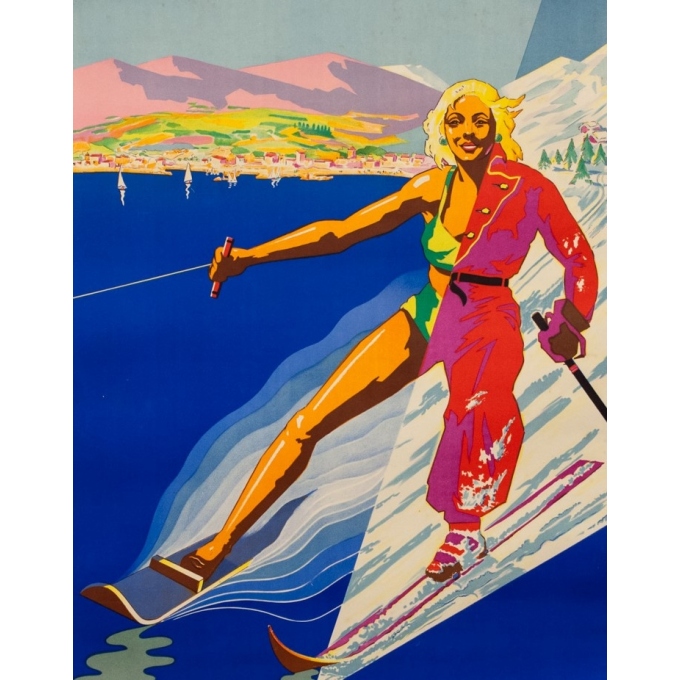 Vintage travel poster - Eter - Circa 1950 - Côte D'Azur Corse - 39 by 24 inches - 2