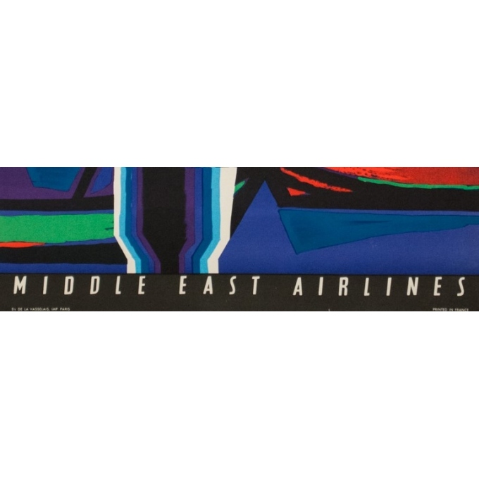 Affiche ancienne de voyage - Auriac - Circa 1960  - Istanbul Middle East Air Lines MEA - 80 par 53 cm - 3