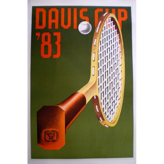 Affiche originale de la Coupe Davis de 1983. Elbé Paris.