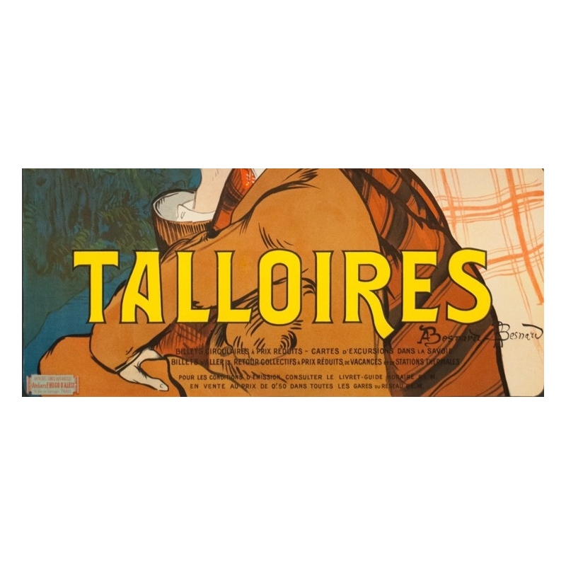 Vintage travel poster - A.Besnard - 1900 - Lac D'Annecy Talloires - 42.1 by 29.9 inches - 3