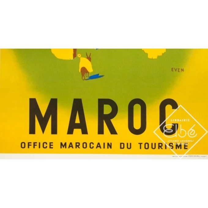 Affiche ancienne de voyage - Even - Circa 1950 - Maroc Office Marocain Du Tourisme - 101 par 62 cm - 3