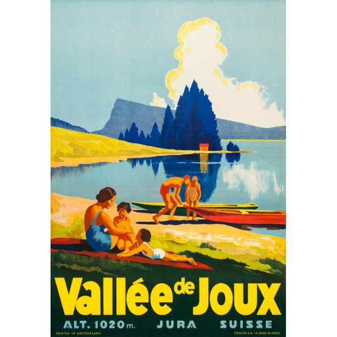 Affiche ancienne de voyage - Anonyme - Circa 1930 - Vallée De Joux Suisse - 100 par 70 cm