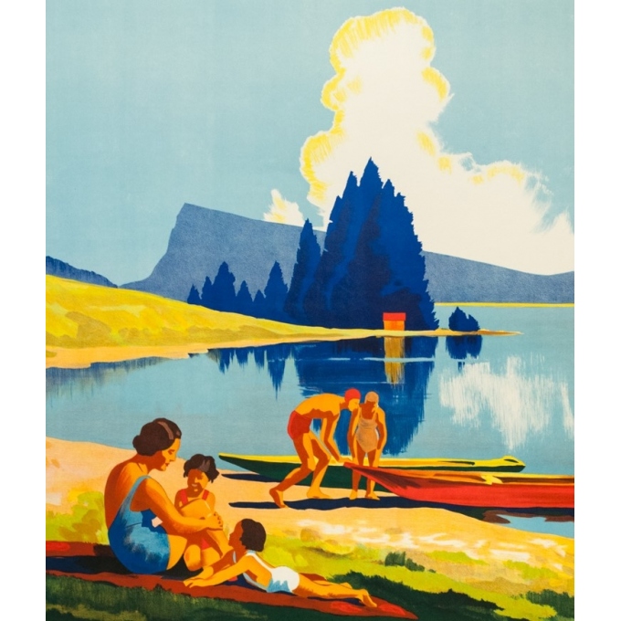 Affiche ancienne de voyage - Anonyme - Circa 1930 - Vallée De Joux Suisse - 100 par 70 cm - 2