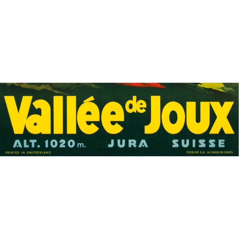 Affiche ancienne de voyage - Anonyme - Circa 1930 - Vallée De Joux Suisse - 100 par 70 cm - 3