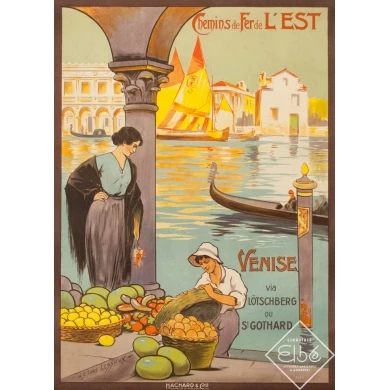 Vintage travel poster - E.Louis Lessieux - Circa 1920 - Venise - 41.3 by 29.5 inches