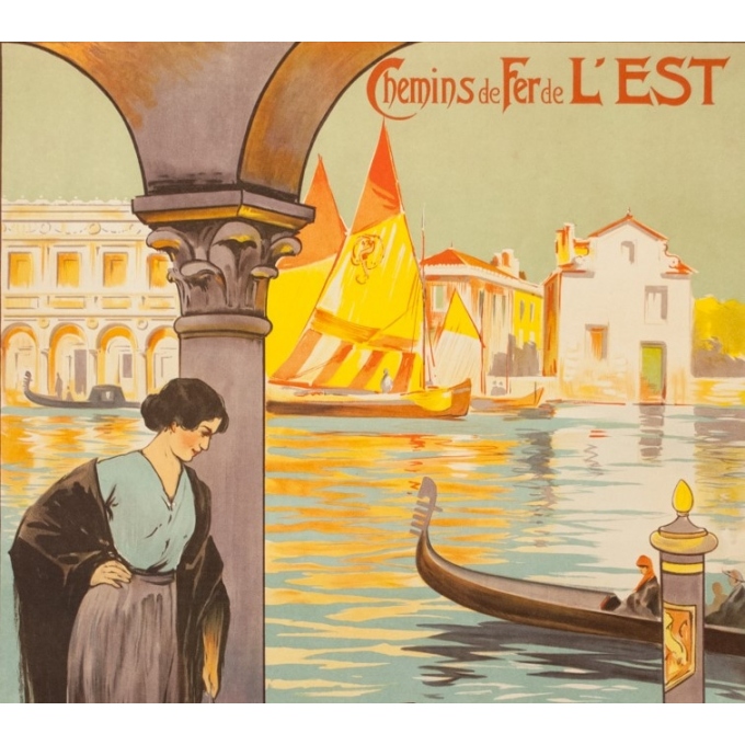 Affiche ancienne de voyage - E.Louis Lessieux - Circa 1920 - Venise - 105 par 75 cm - 2