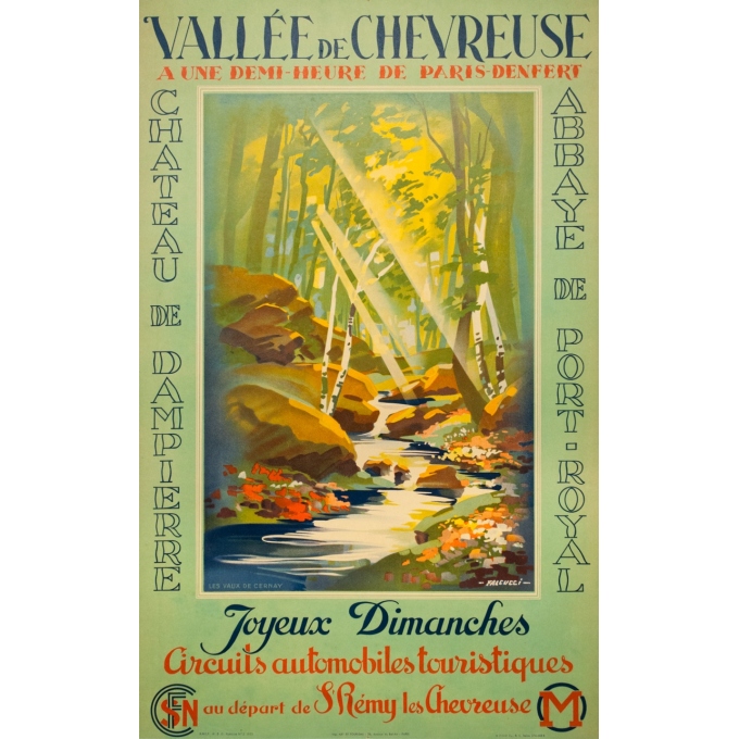 Affiche ancienne originale - Falcucci - 1939 - La Vallée De Chevreuse - 100 par 62.5 cm