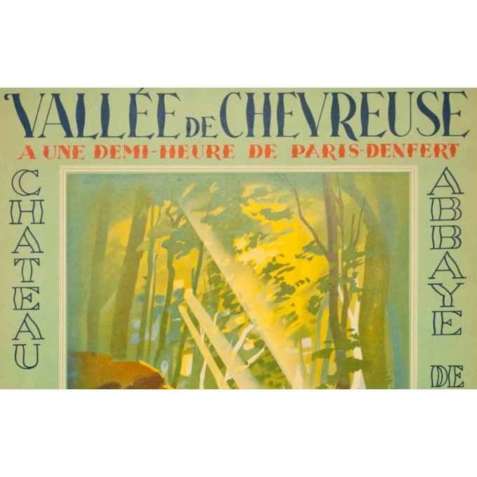 Affiche ancienne originale - Falcucci - 1939 - La Vallée De Chevreuse - 100 par 62.5 cm - 2