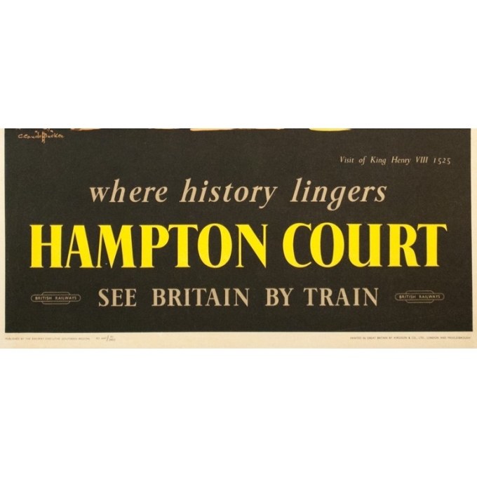 Affiche ancienne de voyage - C. C Aude Bluckee - Circa 1920 - Hampton Court Londres - 102 par 63 cm - 3