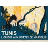 Affiche ancienne de voyage - Rogers Broders - 1920 - Tunis L'Orient Aux Portes de Marseille - 107.5 par 77 cm - 3