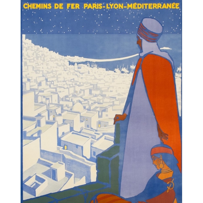 Affiche ancienne de voyage - Rogers Broders - 1920 - Alger La Ville Blanche - 108 par 77 cm - 2