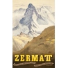 Affiche ancienne de voyage - Aufdendlastten - 1956 - Zermatt - 102 par 65 cm