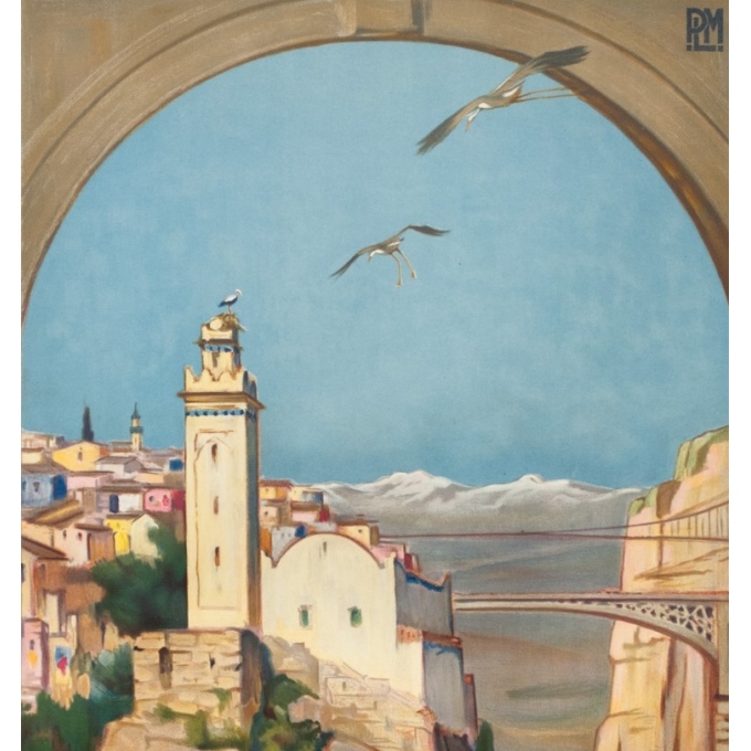 Vintage travel poster - Paul Jobert - 1926 - Constantine - 39.4 by 24.4 inches - 2