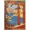 Vintage travel poster - Guillaume Rogers - 1926 - L'Été Sur La Côte D'Azur Villefranche - 41.1 by 29.9 inches