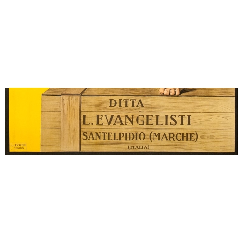 Vintage poster - Biscaretti - 1925 - Anisetta Evangelisti - 55.1 by 39.4 inches - 3