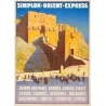 Vintage travel poster - Joseph de la Nézière - 1927 - Simplon Orient Express Alep - 42.1 by 30.3 inches