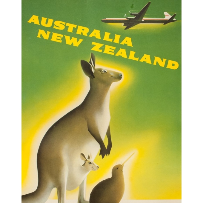 Affiche ancienne de voyage - Anonyme - Circa 1950 - Australia New Zeland Fly Canadian Pacific - 90 par 61 cm - 2