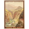 Affiche ancienne de voyage - René Péan - Circa 1910 - Route Des Alpes PLM Massif De L'Oisans - 108 par 79 cm