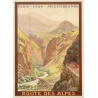 Vintage travel poster - René Péan - Circa 1910 - Route Des Alpes PLM Massif De L'Oisans - 42.5 by 31.1 inches
