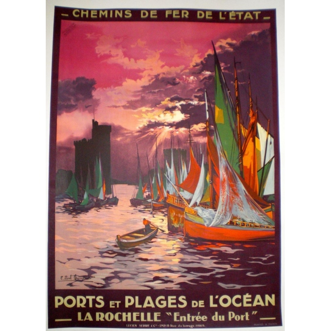 Affiche La Rochelle - Entrée du port. Elbé Paris.