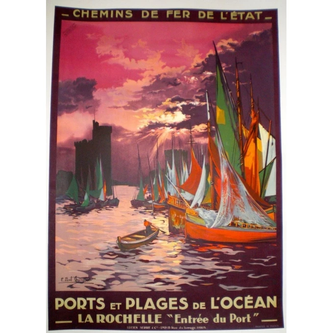 Western France vintage poster La Rochelle. Elbé Paris.