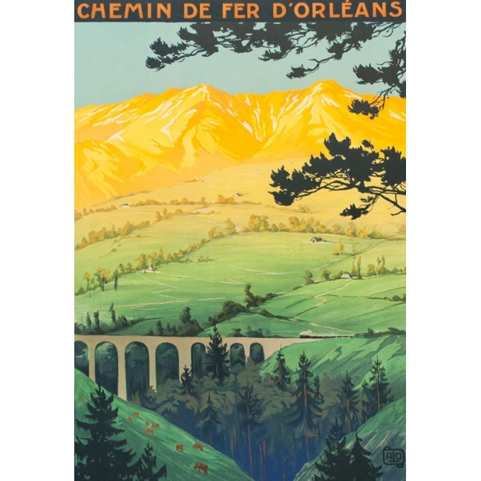 Affiche ancienne de voyage - Hallo - 1923 - Auvergne Plomb Du Cantal - 104.5 par 74 cm - 2