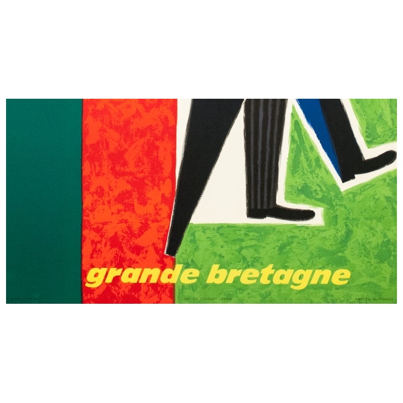 Affiche ancienne de voyage - Georget - 1962 - Air France Grande Bretagne - 99 par 62 cm - 3