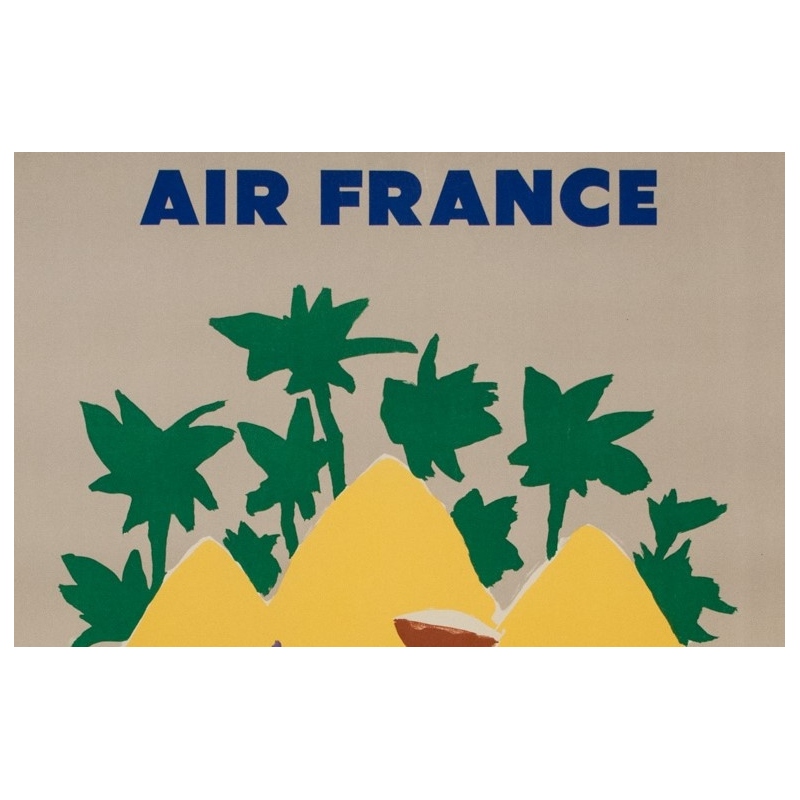 Affiche ancienne de voyage - Even - 1958 - Air France Afrique - 100 par 62.5 cm - 2