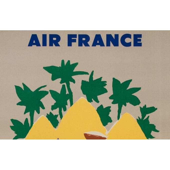 Vintage travel poster - Even - 1958 - Air France Afrique - 39.4 by 24.6 inches - 2