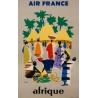 Affiche ancienne de voyage - Even - 1958 - Air France Afrique - 100 par 62.5 cm