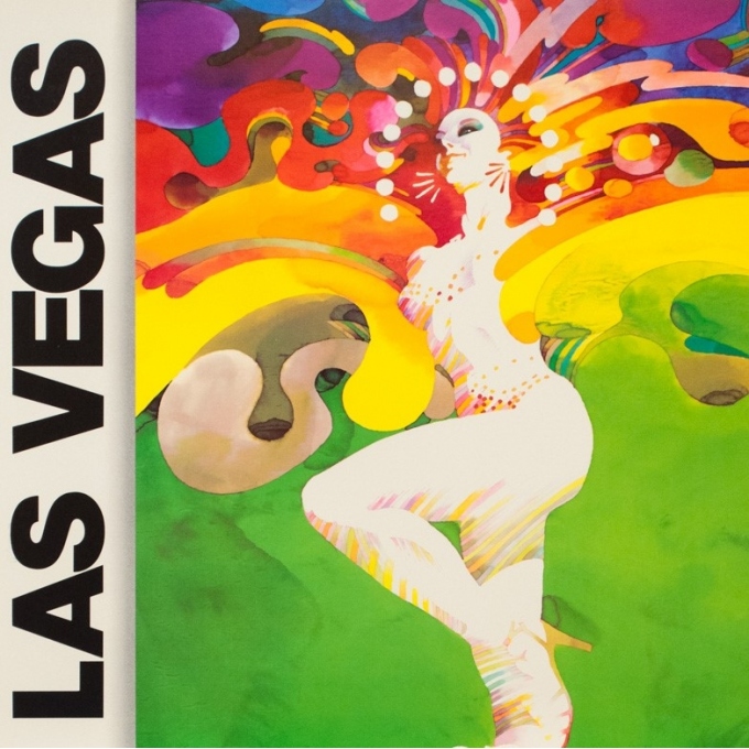 Vintage travel poster - Weller - 1980 - Las Vegas Western Air Lines - 37 by 24 inches - 2