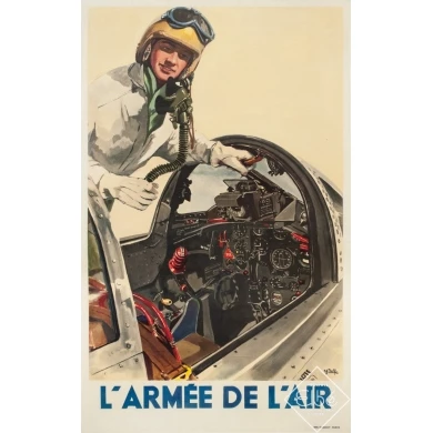 Affiche ancienne - Delfo - Circa 1955 - Armée De L'Air - 99.5 par 61.5 cm