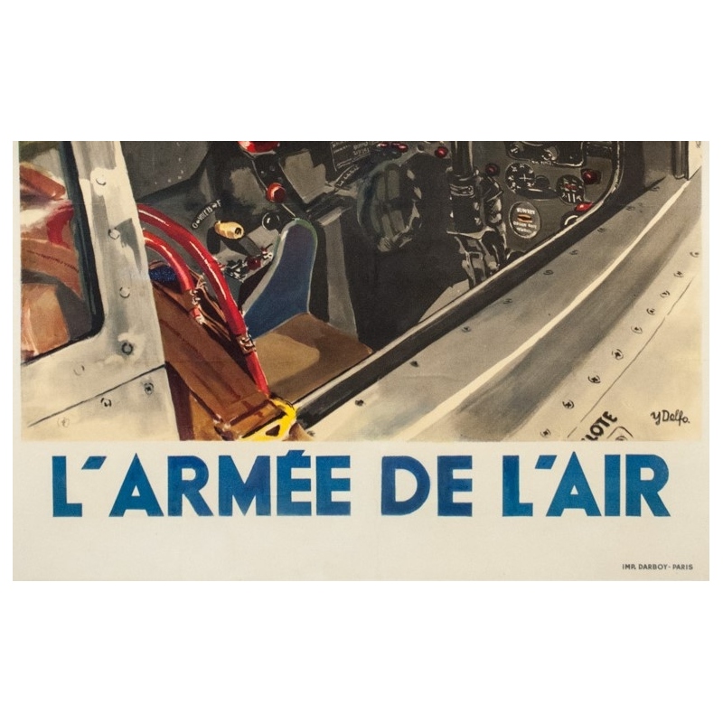 Vintage poster - Delfo - Circa 1955 - Armée De L'Air - 39.2 by 24.2 inches - 3