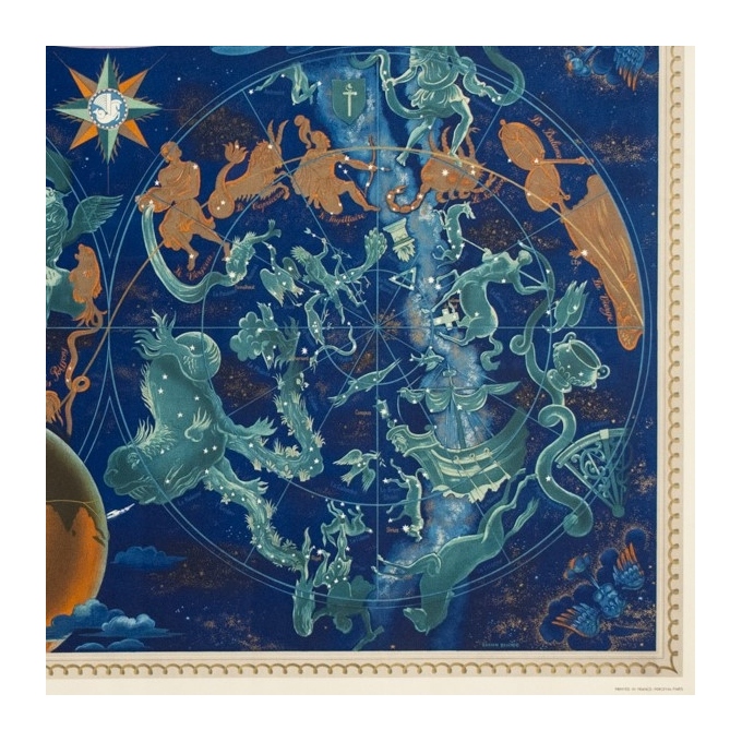 Vintage travel poster - Lucien boucher - 1951 - Air France Planisphère Constellation - 42.3 by 28.7 inches - 4 Vintage travel poster - Lucien boucher - 1951 - Air France Planisphère Constellation - 42.3 by 28.7 inches - 4