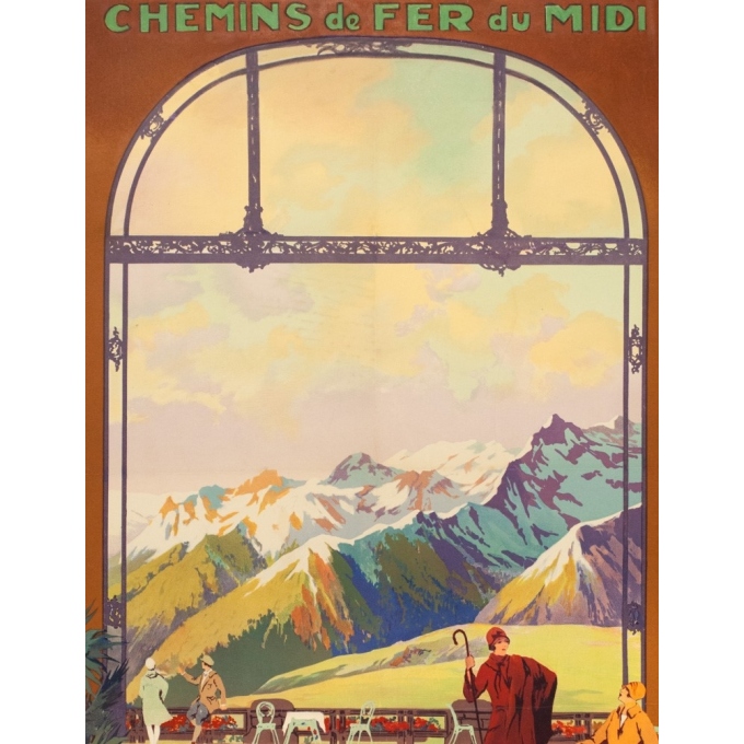 Affiche ancienne de voyage - Julien Lacaze - Circa 1920 - Superbagnères Luchon - 99.5 par 63 cm - 2