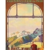 Affiche ancienne de voyage - Julien Lacaze - Circa 1920 - Superbagnères Luchon - 99.5 par 63 cm - 2