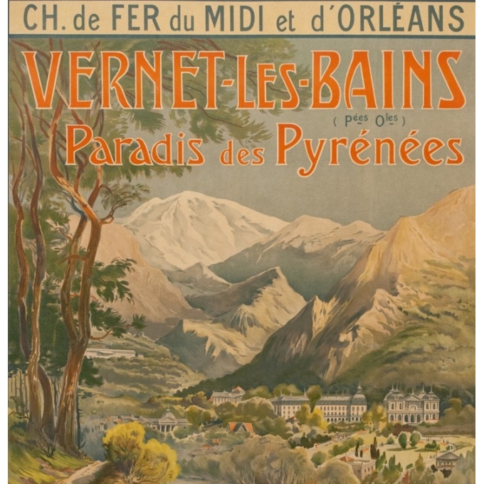 Affiche ancienne de voyage - Trinquier-Trianon - Circa 1910 - Vernet Les Bains - 105 par 75 cm - 2