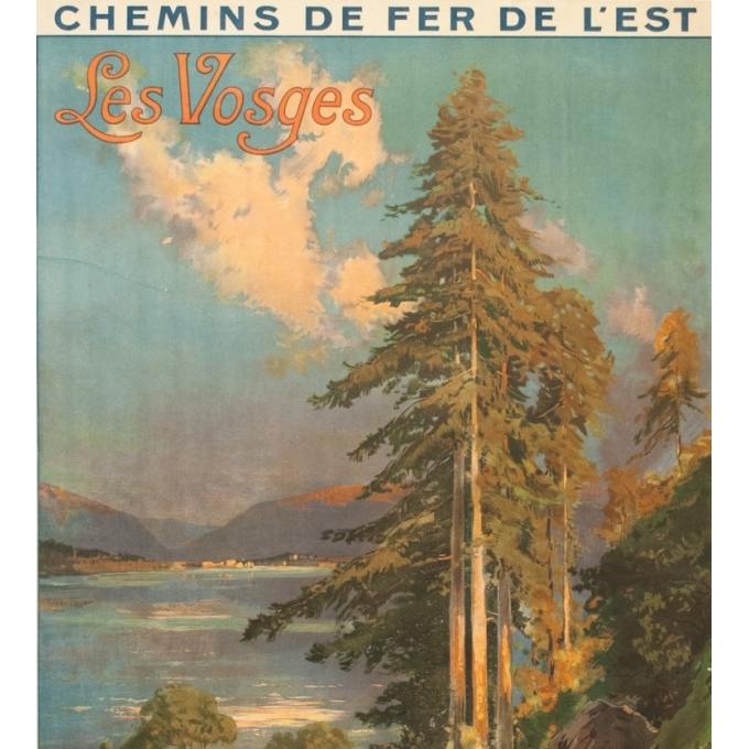 Vintage travel poster - Louis Tauzin - Circa 1910 - Gerardmer Les Vosges - 41.1 by 29.1 inches - 2