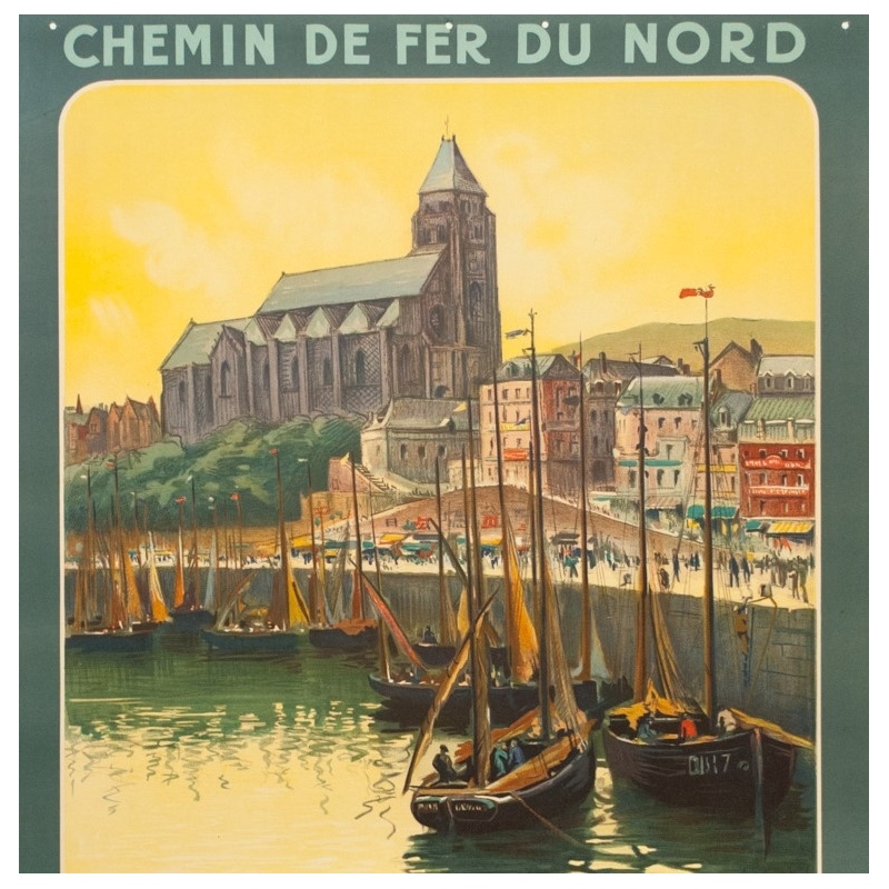 Vintage travel poster - Hallo - Circa 1920 - Le Tréport - 41.3 by 29.5 inches - 2